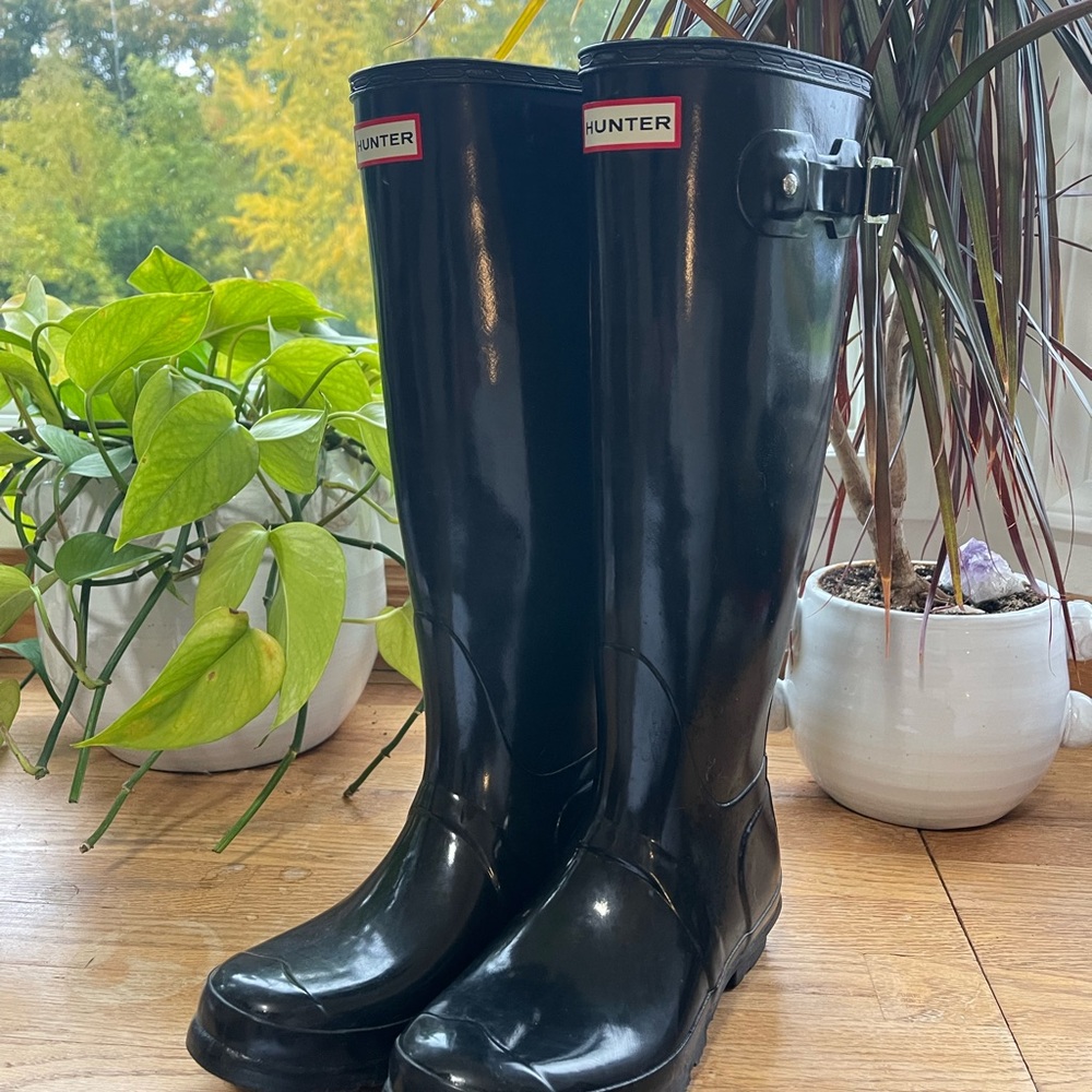 Hunter Tall Rainboot Black Gloss